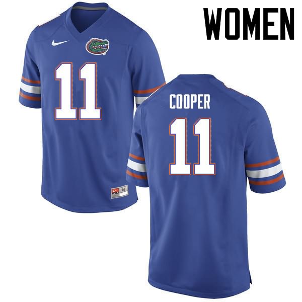 Women's NCAA Florida Gators Riley Cooper #11 Stitched Authentic Nike Blue College Football Jersey EGZ6065JX